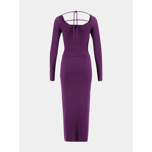 NWT Altuzarra Fotia Cutout Twist-front Halter Rib Dress Deep Amethyst Purple XS - Picture 7 of 9